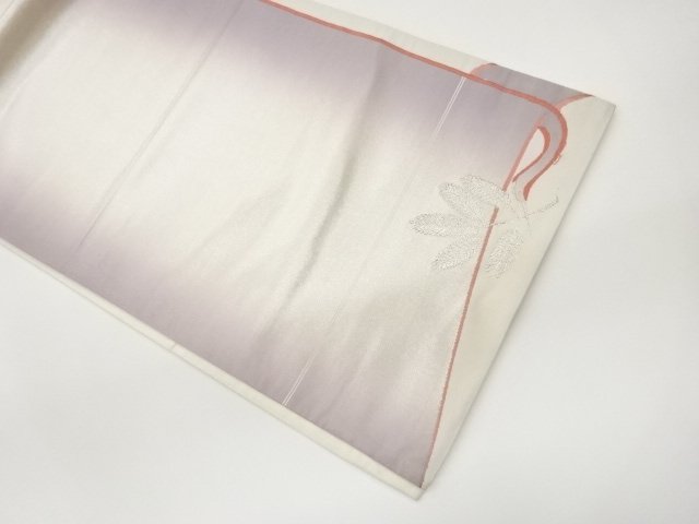 JAPANESE KIMONO / FUKURO OBI / WOVEN ABSTRACT CRANE & YOUNG PINE